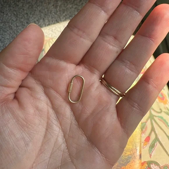 14k Gold Carabiner Necklace Clasp - Picture 2 of 5